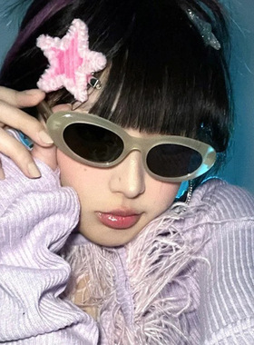 防紫外线复古小框jennie同款猫眼