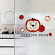 Kitchen sliding door glass static sticker cartoon