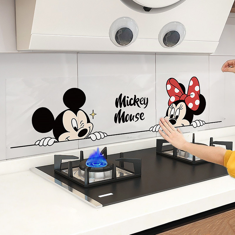米奇厨房防油烟贴静电款灶台墙面墙纸防火耐高温油烟机保护贴画纸,淘宝优惠券,粉丝福利购,淘宝优惠卷