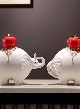 福财大象招财摆件轻奢高档工艺礼品摆饰客厅家居电视柜玄关装饰新