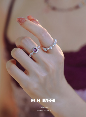 鱼头星星轻奢陶泥钻球小众设计气质感珍珠串珠戒指女生手工礼物潮