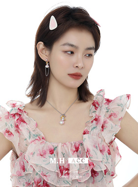 鱼头星星时尚甜酷风可爱设计珍珠轻奢颈链小熊项链女生礼物正品潮