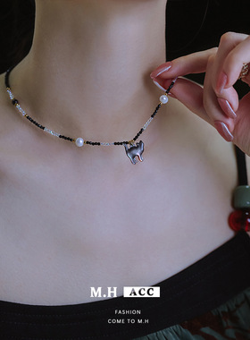 鱼头星星海贝壳串珠项链女生轻奢小众猫咪百搭时尚官方正品礼物潮