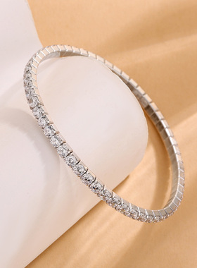 鱼头星星手链波西米亚手串S925纯银彩色锆石弹力女生送女友礼物