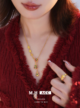 鱼头星星流苏项链女生平安喜乐葫芦轻奢国风福禄新中式官方正品潮