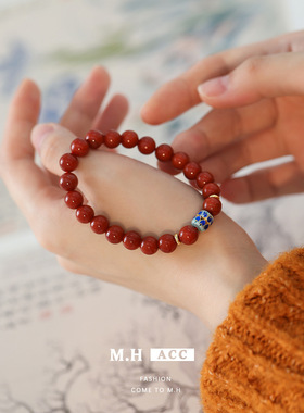 鱼头星星南红玛瑙手串古风采莲手链转运珠女生高颜值礼物官方正品