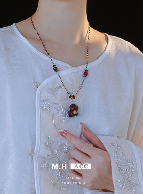 鱼头星星吊坠锁骨链女生马上有钱复古马年简约时尚木质小马正品潮