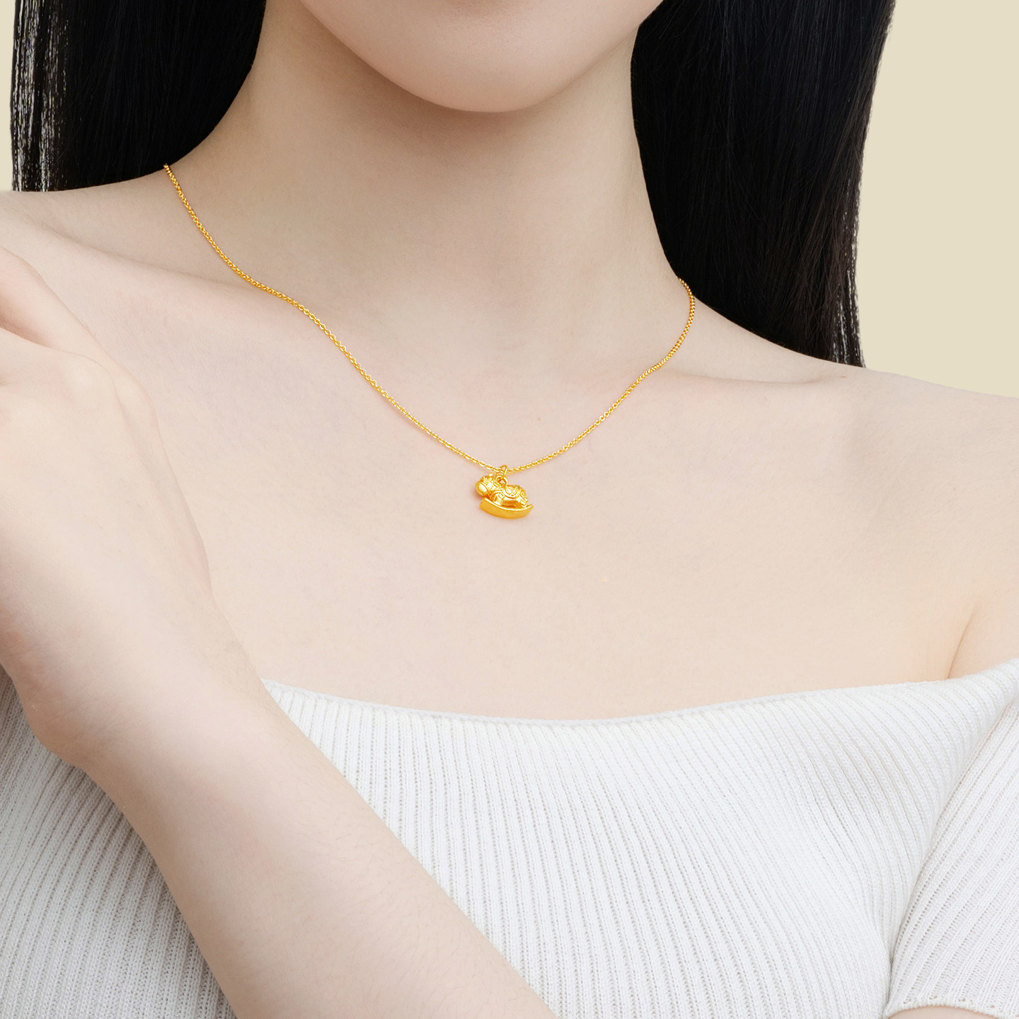 天美珠宝黄金吊坠女足金999摇摇小木马diy马年送女朋友新年礼物,淘宝优惠券,粉丝福利购,淘宝优惠卷