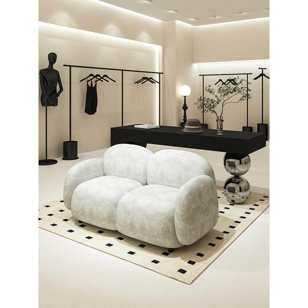 奶油风格双人小公寓出租卧室客厅小沙发女装店休息区沙发接待处,淘宝优惠券,粉丝福利购,淘宝优惠卷