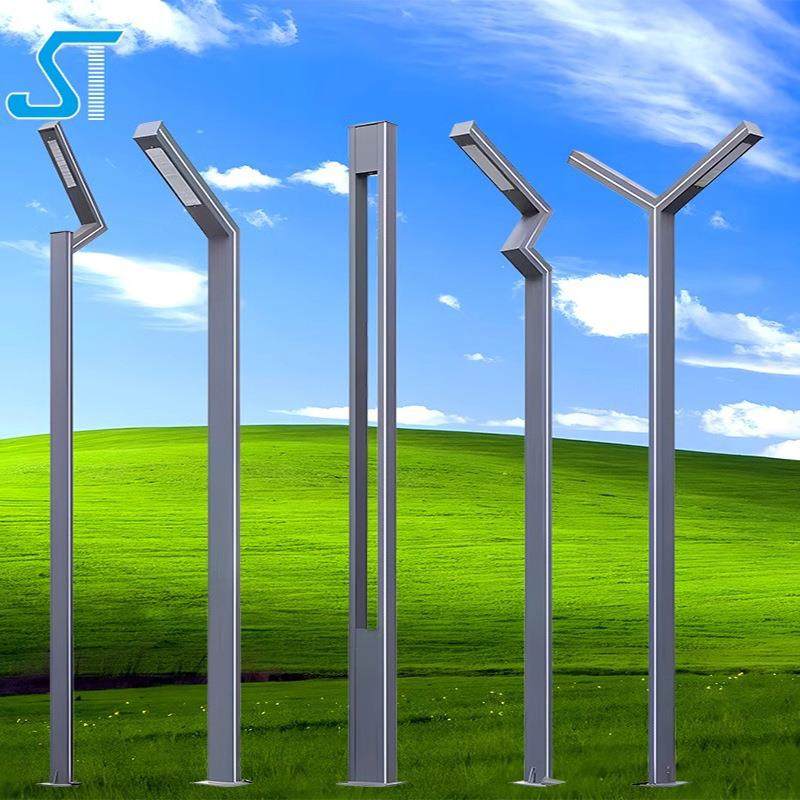 户外太阳能庭院灯公园绿化LED圆形柱广场小区防水型材铝7字庭院灯,淘宝优惠券,粉丝福利购,淘宝优惠卷