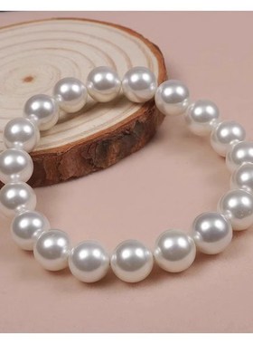 高光百搭贝珠人造珍珠手串女轻奢高级感正圆气质手饰简约叠戴手錬