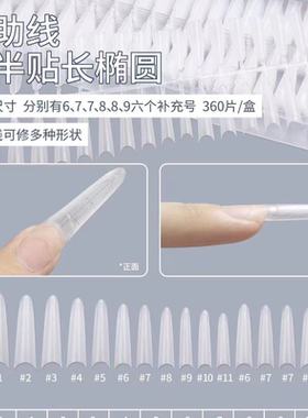 【希妹甄选】短椭圆/中椭圆/长椭圆浅半贴甲片(320片)