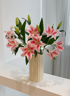 多头百合花仿真花客厅插花