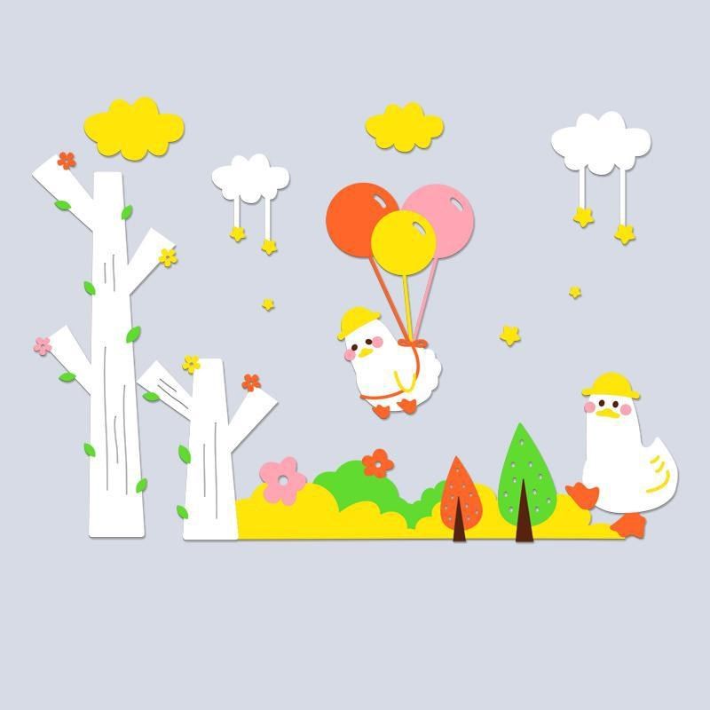 幼儿园墙面装饰爱加油鸭幼儿园文化题d立体墙自粘画,淘宝优惠券,粉丝福利购,淘宝优惠卷