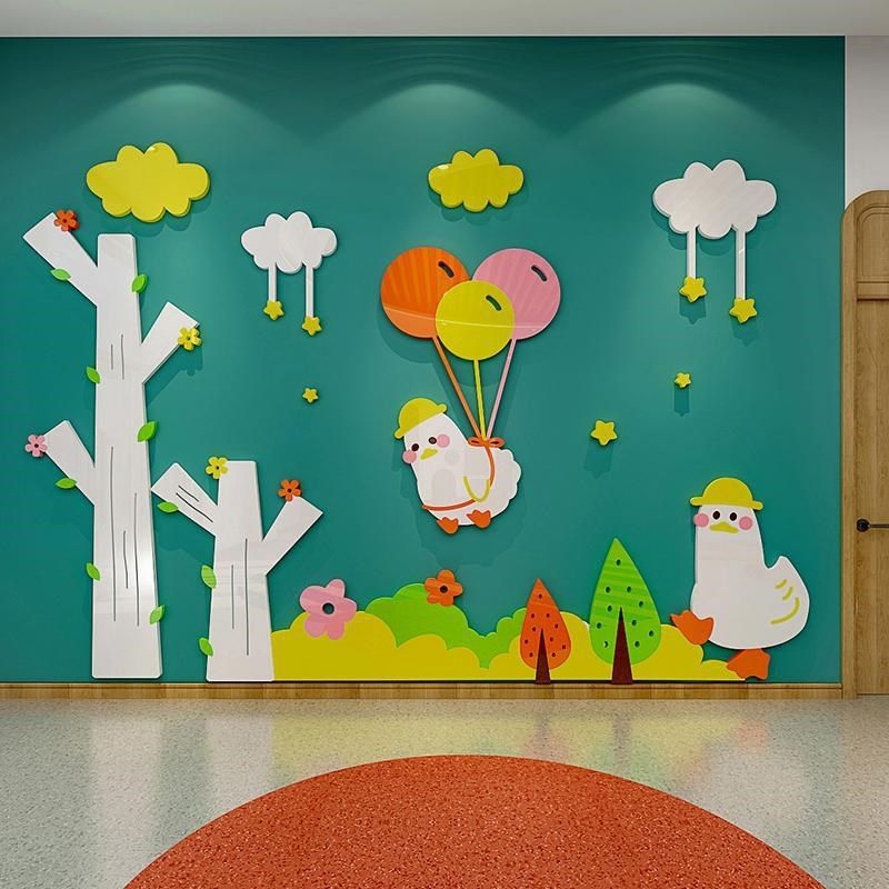 幼儿园墙面装饰爱加油鸭幼儿园文化题d立体墙自粘画,淘宝优惠券,粉丝福利购,淘宝优惠卷