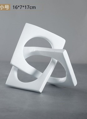 手工艺品软装黑白几何现代极简创意样板间售楼处桌面软装饰品