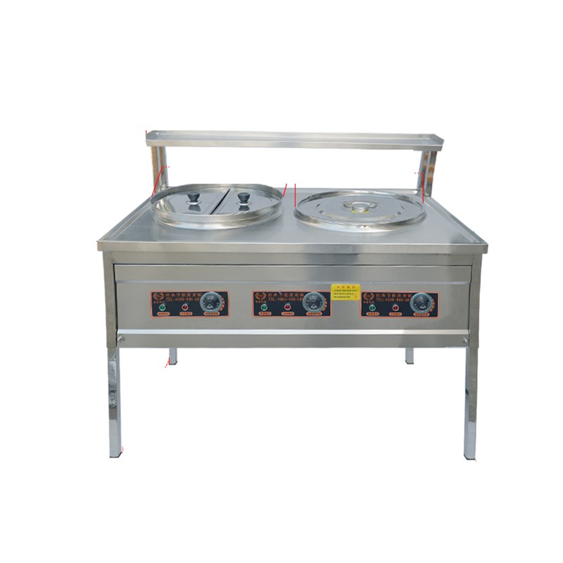 沙县小吃双孔节能灶不锈钢电灶台蒸饺锅鸳鸯锅灶电面锅电煮锅 - 图1