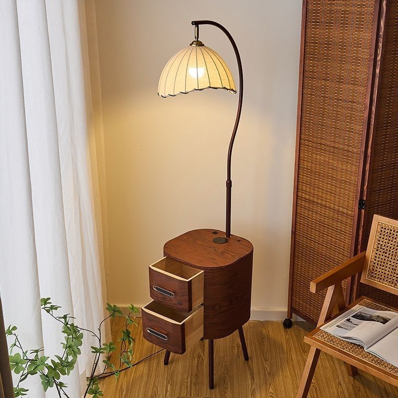 法式覆古落地灯h客厅沙发旁边茶几氛围灯卧室床头柜一体高级感台,淘宝优惠券,粉丝福利购,淘宝优惠卷