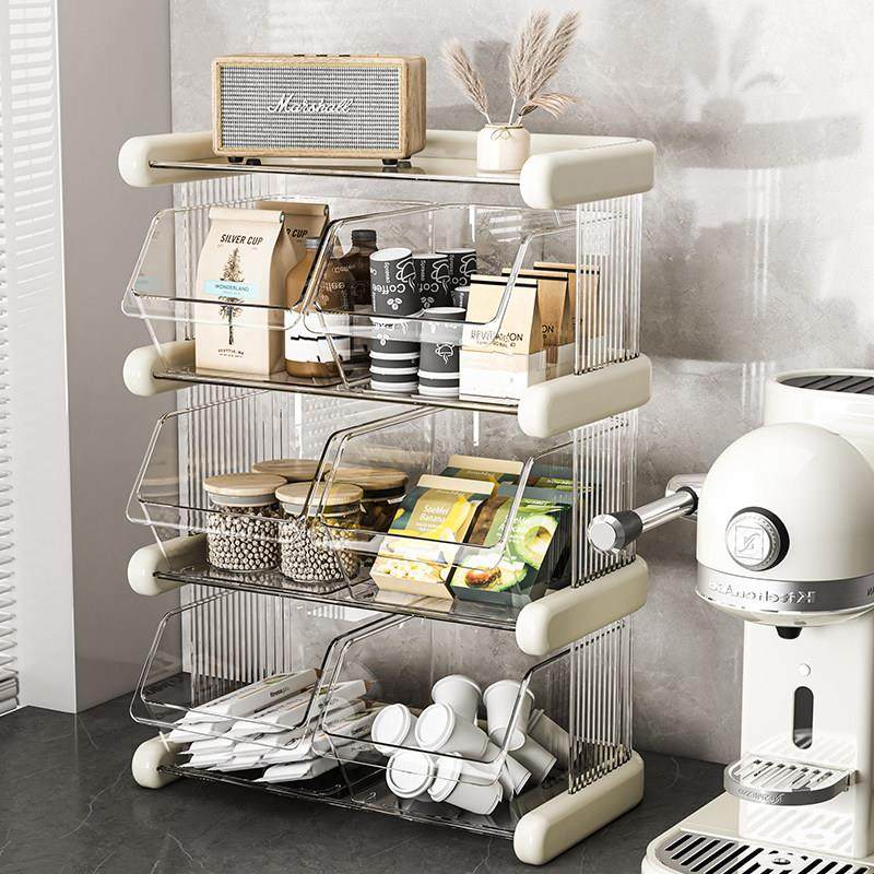 压克力餐桌台面茶杯茶包放置柜工位茶几分格置物架透明桌面收纳盒,淘宝优惠券,粉丝福利购,淘宝优惠卷