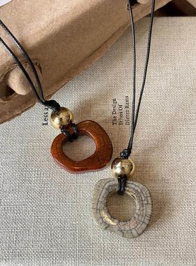 几何吊坠项炼女轻奢气质高级感长款秋冬毛衣炼2025新款小众配饰品