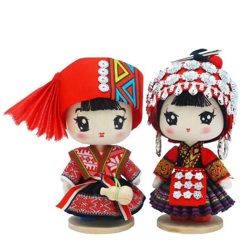 工艺 17cm盛装苗族娃娃 民族娃娃 中国特色手工艺品高端礼品,淘宝优惠券,粉丝福利购,淘宝优惠卷