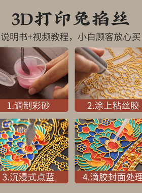 鎏欢景泰蓝凤冠相框摆件送礼