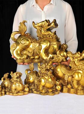 黄铜貔貅摆件一对客厅家居摆设工艺品乔迁开业礼品