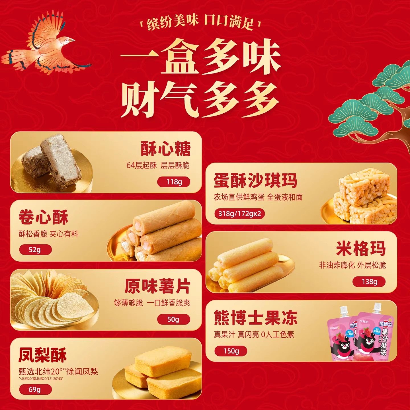 徐福记官方旗舰店正品1176g财神礼箱年货大礼包礼盒过年走亲戚