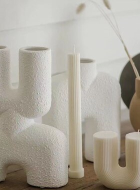 素烧复古家居中古艺术现代装饰侘寂风陶瓷瓶白色器