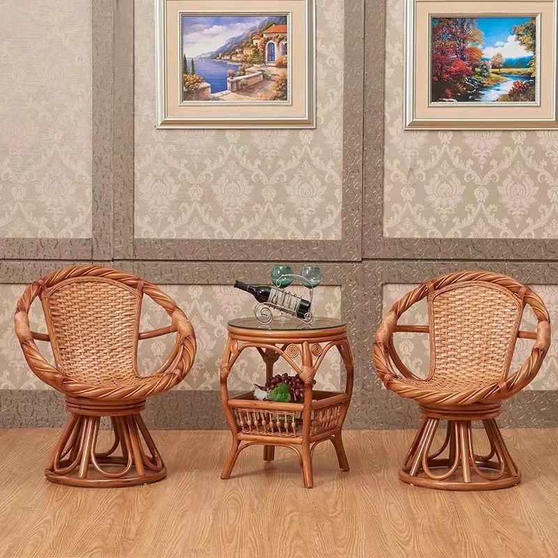 藤椅三件真藤阳台椅客厅茶几桌椅旋转椅单人藤椅靠背椅,淘宝优惠券,粉丝福利购,淘宝优惠卷
