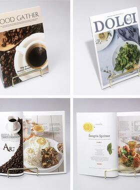 英文美食杂志人工书模型房厨房餐厅货架食谱装饰简单饰品拍摄道具