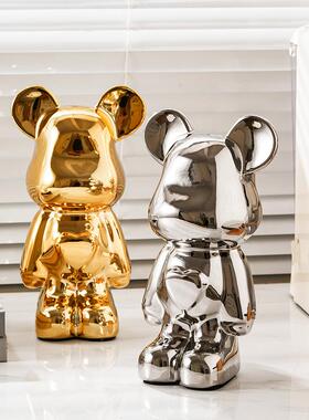 爱心熊摆件客厅网红轻奢高档家居玄关电视柜酒柜乔迁新家装饰品