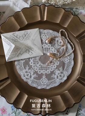 欧式仿铜塑料复古托盘美食装饰品摄影拍照道具蛋糕甜品家居收纳盘