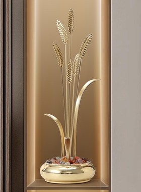 岁岁平安麦穗大麦摆件轻奢高档客厅电视柜入户玄关开业乔迁礼品