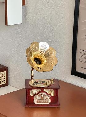 ins覆古音乐盒八音盒桌面玄关摆件房间中古装饰拍照道具生日礼物