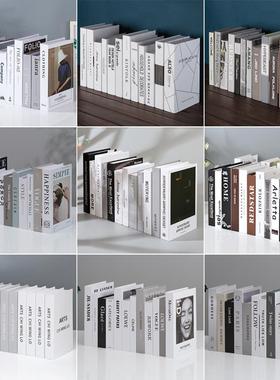 简约现代英文假书彷真书装饰品道具摆设模型高级感客厅书本摆件