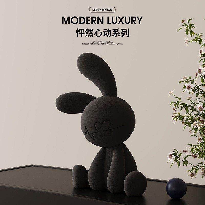 2025轻奢高级感兔子摆件酒柜电视柜玄关壁龛小众客厅入户装饰品,淘宝优惠券,粉丝福利购,淘宝优惠卷