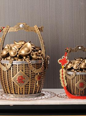 聚财一桶金存钱罐小摆件家居客厅玄关电视柜酒柜装饰品招财聚宝盆