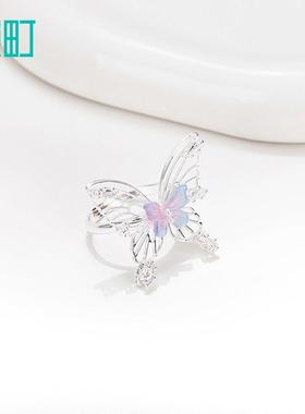 春季大蝴蝶开口可调节戒指女轻奢高级感小众设计饰品女友礼物