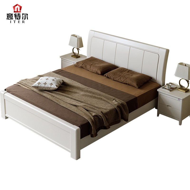 实木床现代人床大床22新款中式内嵌床.m结实耐用卧床 - 图1