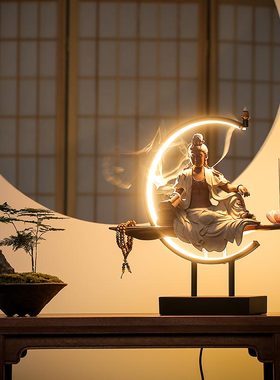 久造新中式禅意观音菩萨摆件创意家居客厅玄关装饰陶瓷佛像工艺品