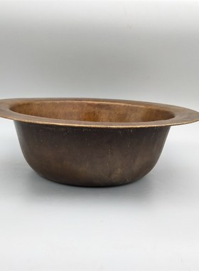 仿古宽边老式铜盆带不锈钢架子一套纯铜烤火炭火取暖盆电视剧拍摄