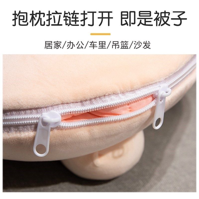 可爱小猪两用抱枕被保暖二合一办公室腰靠垫午休盖车载装饰两用,淘宝优惠券,粉丝福利购,淘宝优惠卷