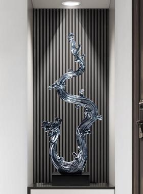 风生水起轻奢高档大摆件玄关造景客厅入户进门入门高装饰品高级感