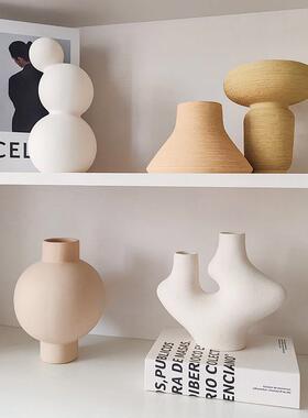 ins奶油风高级感花瓶摆件客厅酒柜书柜高颜值软装艺术饰品