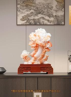 财大业大玉白菜摆件招财客厅玄关办公室酒柜高档装饰品开业礼物