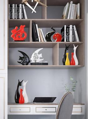 现代陶瓷家居摆件客厅卧室内酒柜装饰品桌面轻奢房间北欧创意小鹿