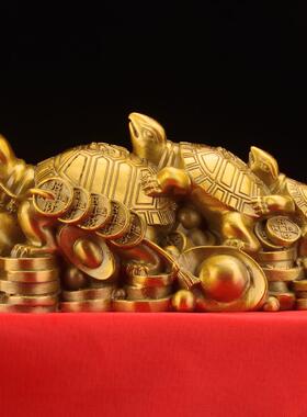 铜乌龟摆件铜千年龟母子龙龟家居长寿龟贺寿礼品铜龟工艺品摆饰