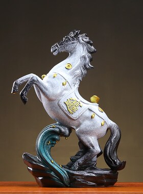 创意陶瓷马上有钱动物摆件马到成功家居客厅办公室桌面装饰礼品