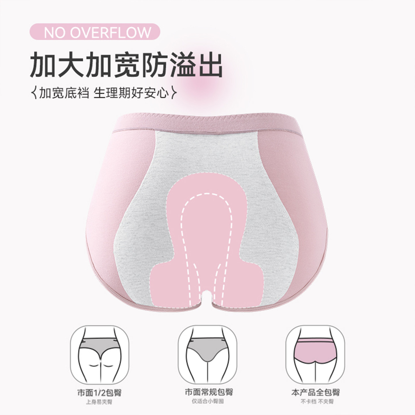 芬腾生理内裤女士月经期防漏加长抑菌裆可放暖宝宝暖宫口袋姨妈裤,淘宝优惠券,粉丝福利购,淘宝优惠卷